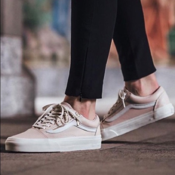 pink leather vans old skool